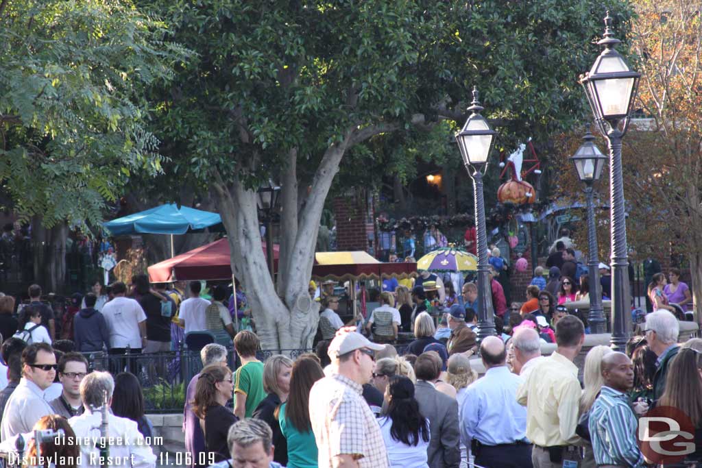 Showtime.. the procession starts out in New Orleans Square and makes its way to the riverfront.