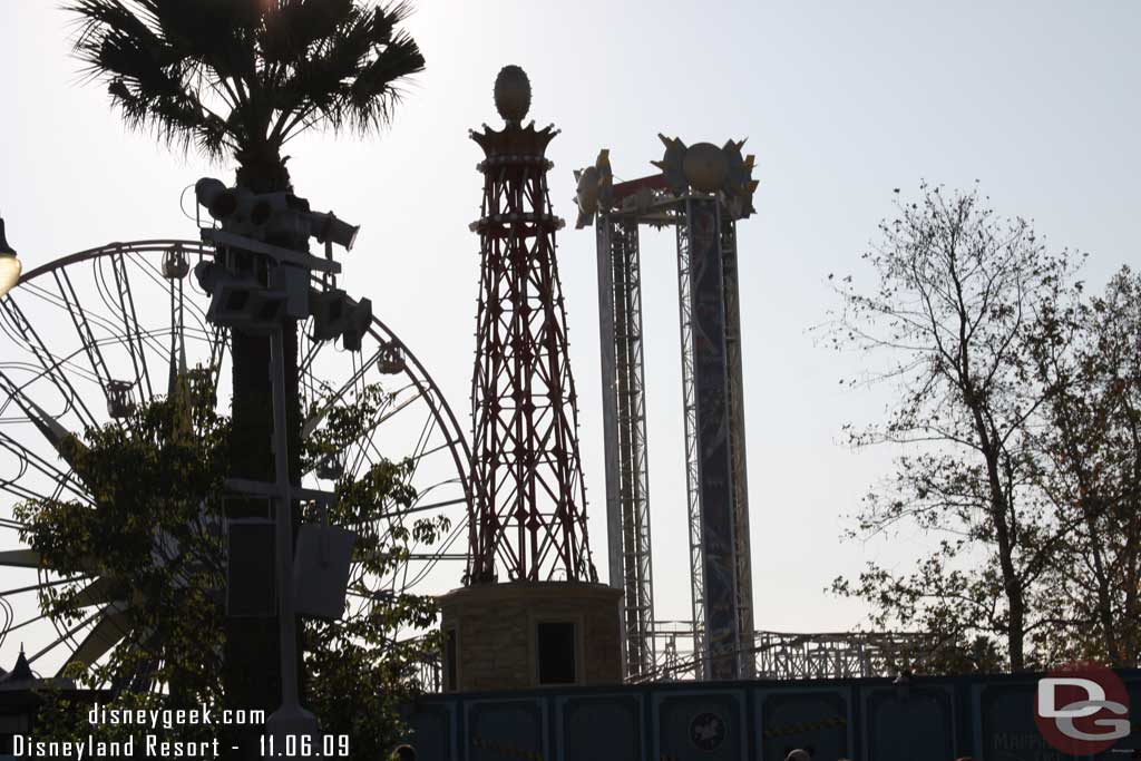 A new lighthouse structure is on top of what I have been calling the fountain (where the Christmas true usually went in the park near the Bay Area)