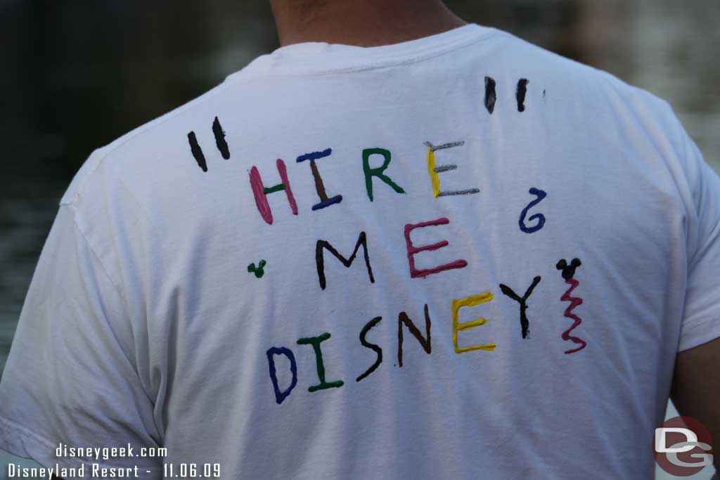 Spotted this shirt down in the front row.. wonder if he knew Bob Iger was 20 yards or so behind him...