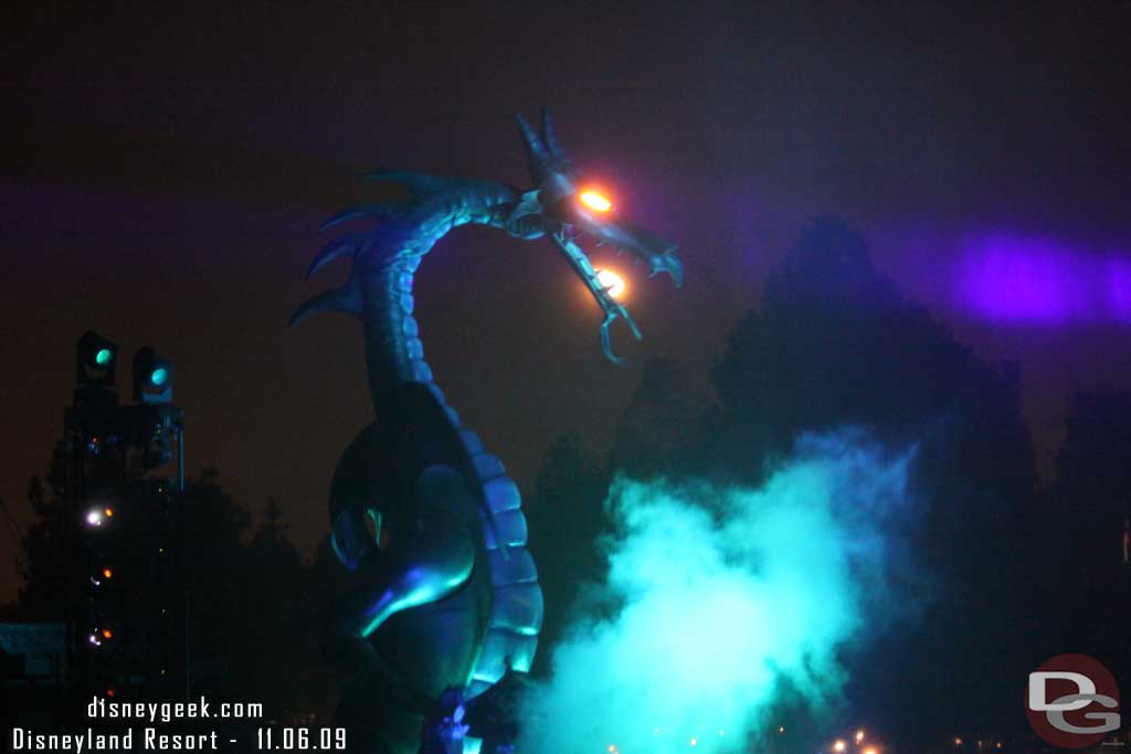 Again trying to get the moon behind the dragon and it looked much better in person than the shot..