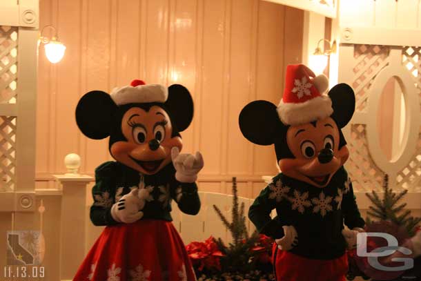Mickey and Minnie out for photos.