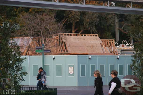 The framing for the new stroller rental location.