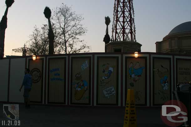 New palm trees in around the fountain