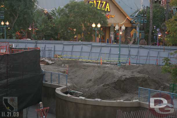 Mounds of dirt being moved around in the old SS Rustworthy area and the Swings.