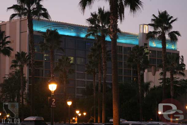 Looking over at the renovation work at the Disneyland Hotel