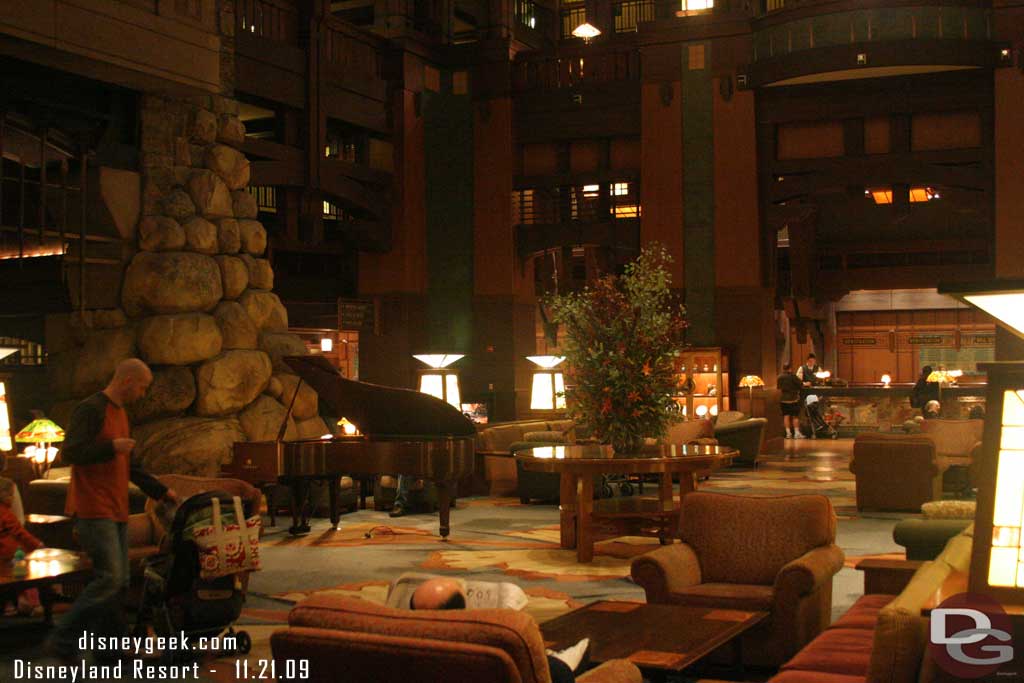 Stopped by the Grand Californian next, no sign of the Christmas tree yet.