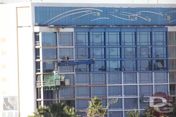 The Disneyland Hotel painting is moving along.