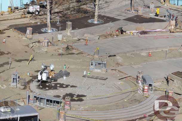 The fountain area.  Notice the new concrete at the top of the picture.  Also the steps in the front are new since last visit I believe.