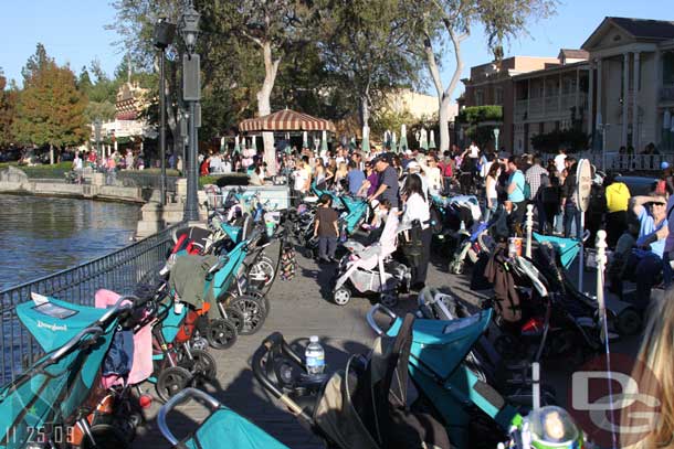 A large area across from Pirates was roped off as stroller parking