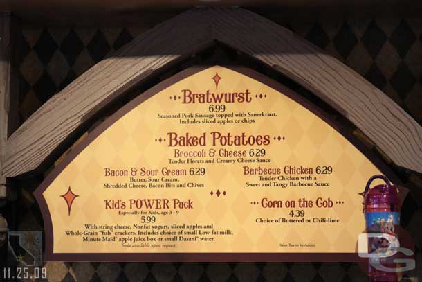 The menu