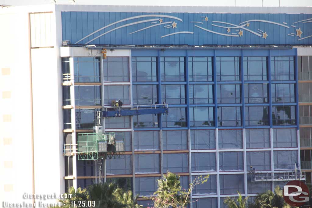 The Disneyland Hotel painting is moving along.