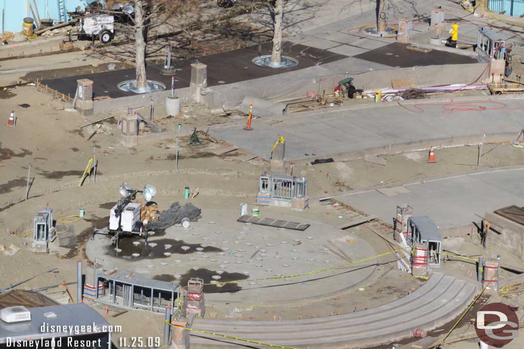 The fountain area.  Notice the new concrete at the top of the picture.  Also the steps in the front are new since last visit I believe.