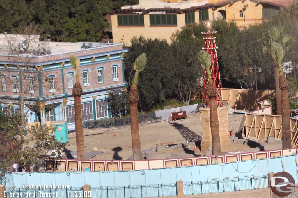 The section of the parade route they are working on near the fountain.  Looks like the demo work is all done and its just dirt now.