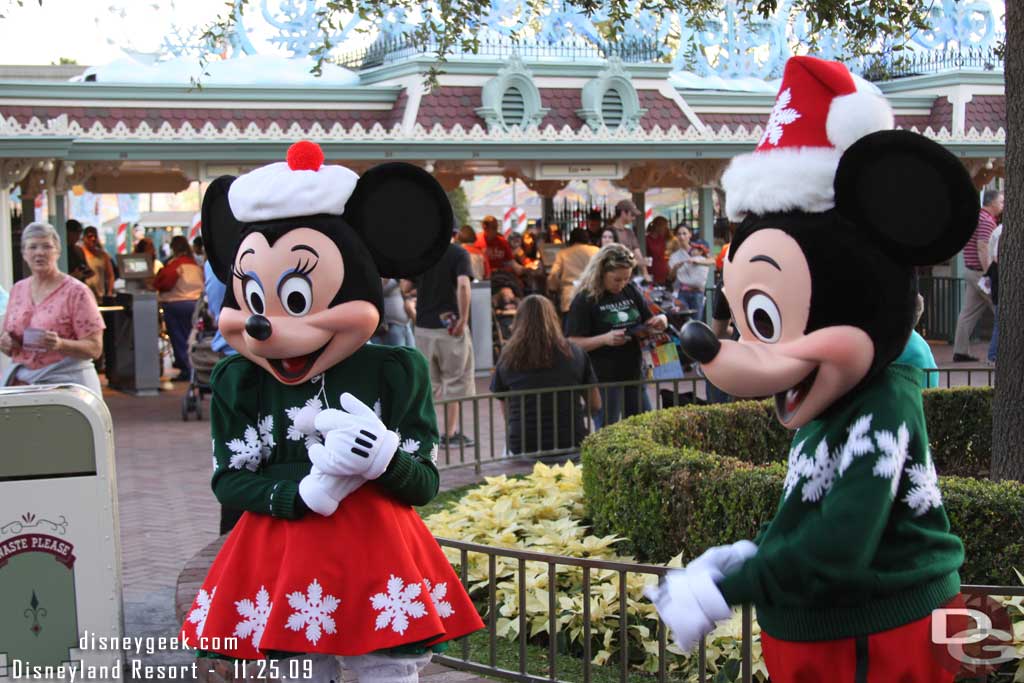 Mickey and Minnie out front for pictures