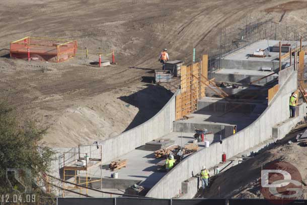 Over at the Cars Land the forms are down on some of the support sides.