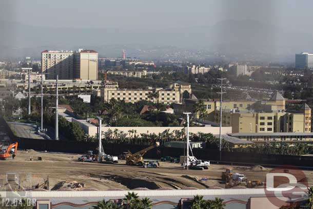 They are drilling holes which look to be where the show building will be.