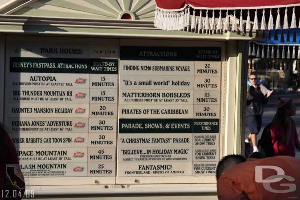 The wait times around 3:00pm