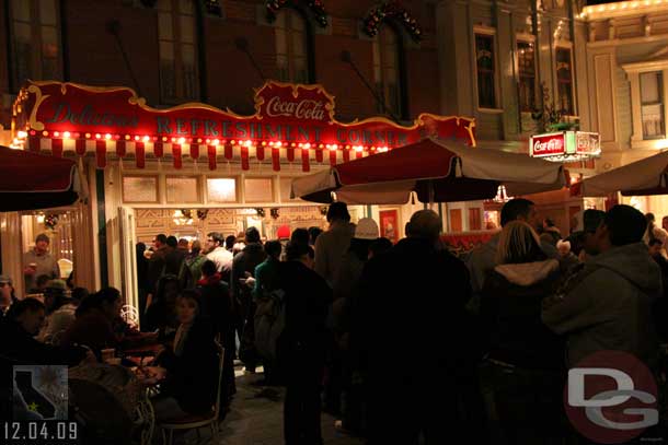 One of the longest lines in the park.. for Coke Corner..