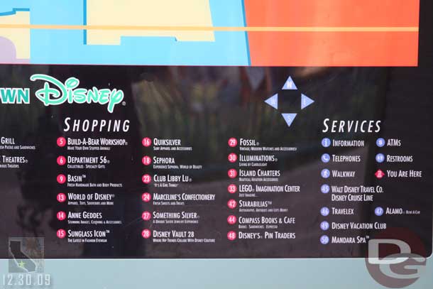 Noticed the Downtown Disney directories are still out of date.