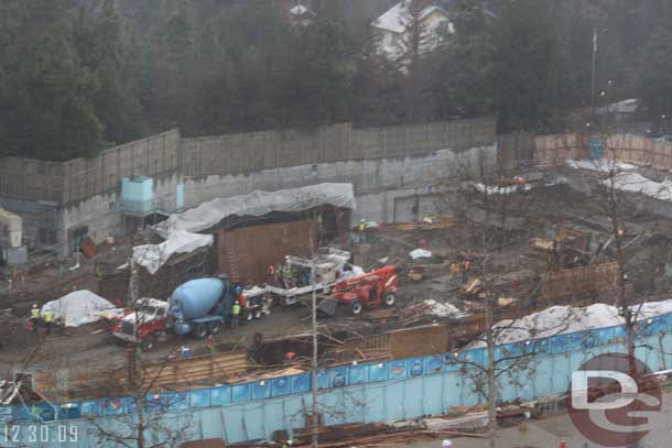 They were still pouring concrete at the Little Mermaid site.