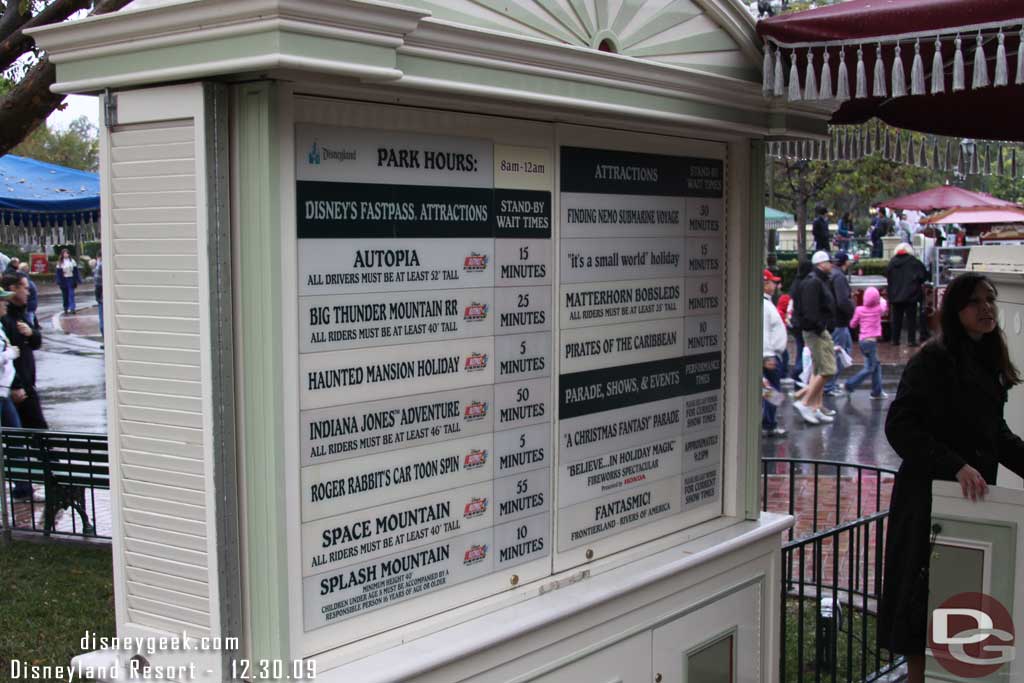 The wait times around 11:22am.