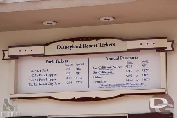 Prices went up last Monday on Annual Passes.  Here are the current rates.