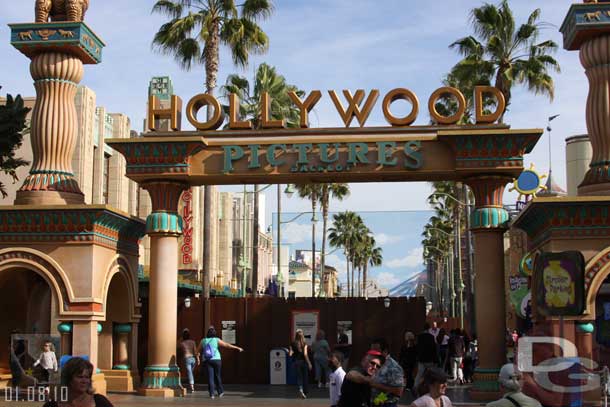 Walls have gone up on the backlot as the street is redone for the red cars.