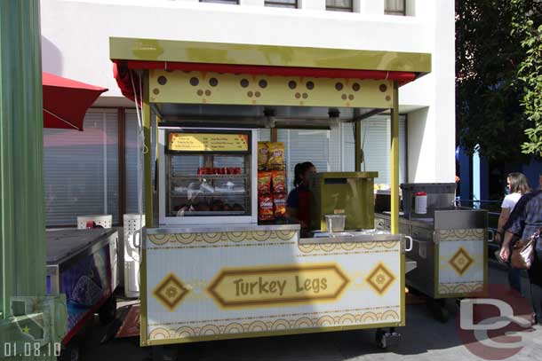 The Turkey Leg cart now sells hot dogs too.