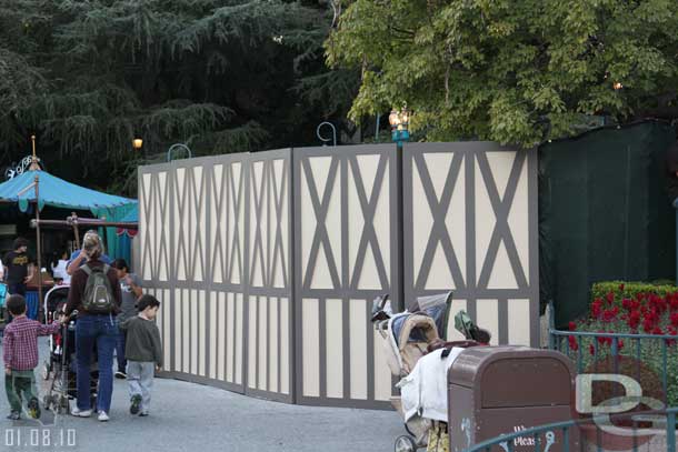 More walls, this time near the old Fantasyland Skyway entrance.