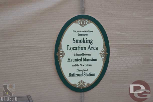 The smoking area is relocated