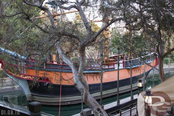 The Columbia is parked near the canoe dock