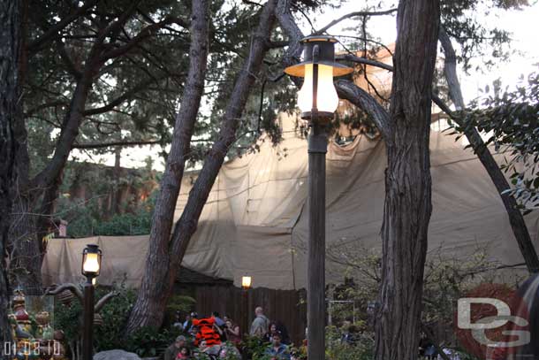 Tarps are up in Critter Country as the shops are under wraps.