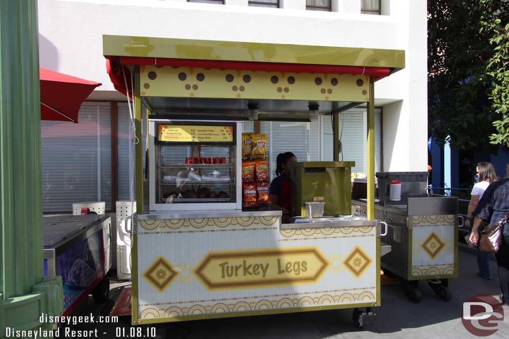 The Turkey Leg cart now sells hot dogs too.