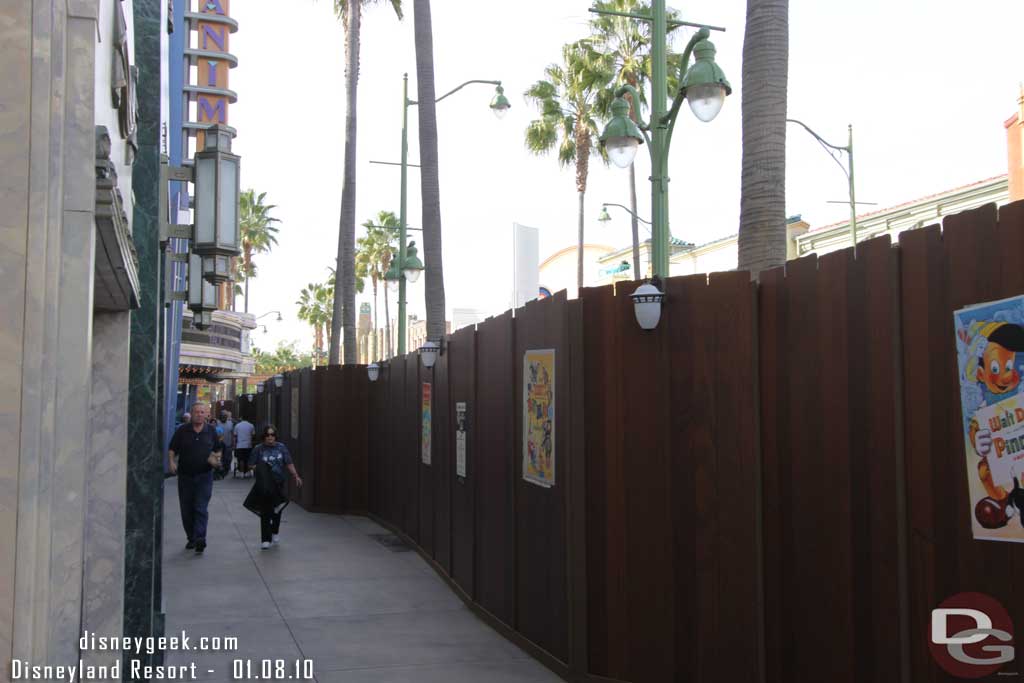 A look up the other side of the street (the Animation Building side).. I will walk that later..