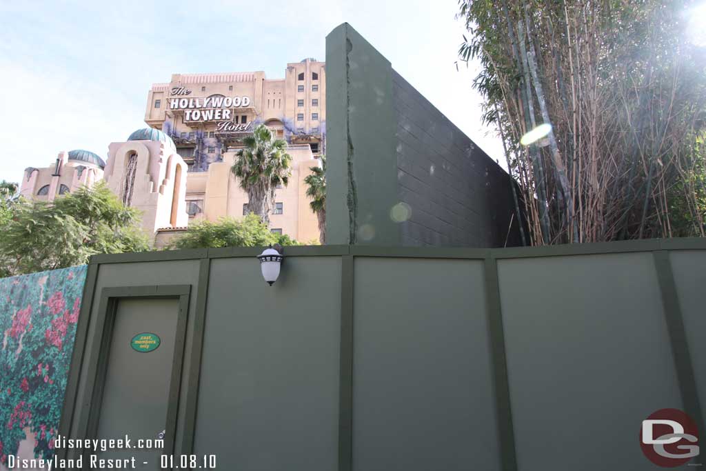 Here you can see where they cut the wall.  Also this construction wall is why I am guessing they are still working on it.