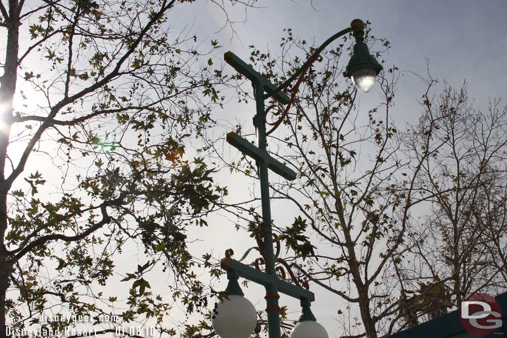 The new light poles are going in along the parade route.