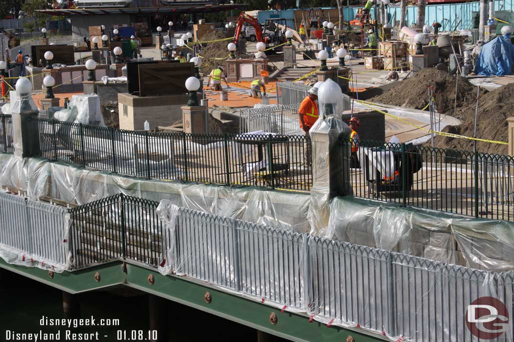 The supports for the boardwalk are going in (the planks will sit on top of these beams)