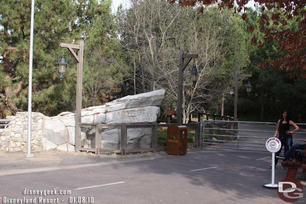 The smoking area was moved to just by the gate.