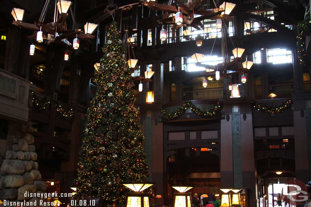 The Christmas tree was still up at the Grand Californian