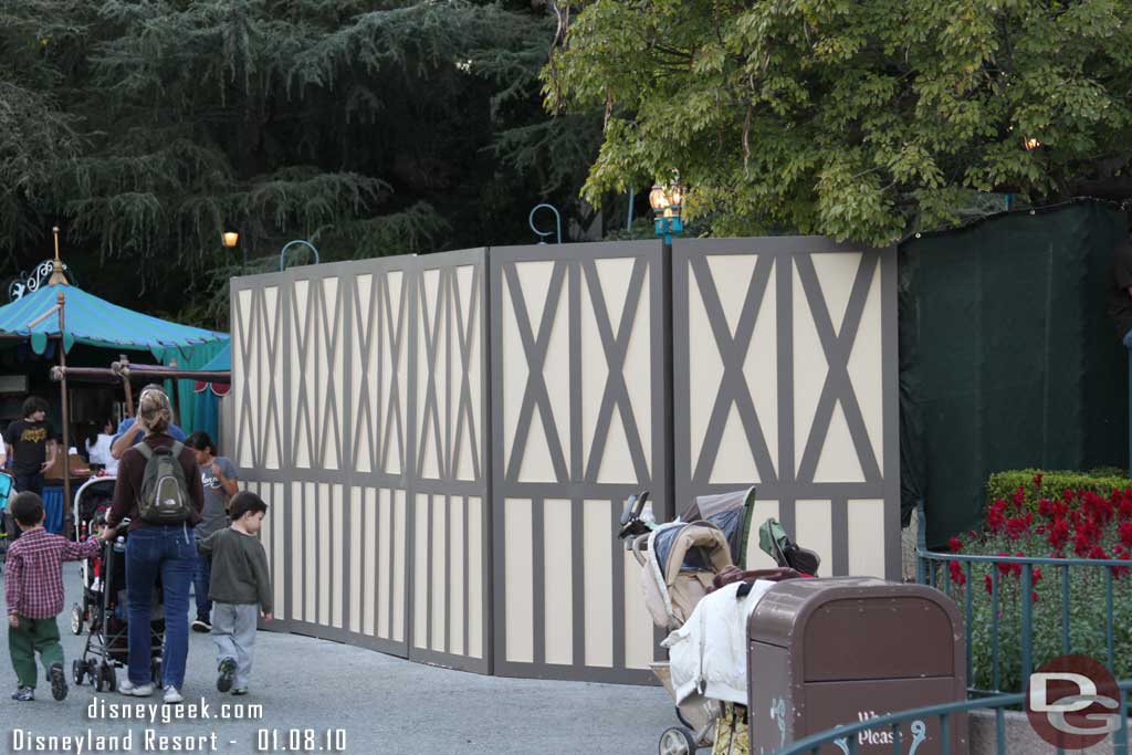 More walls, this time near the old Fantasyland Skyway entrance.