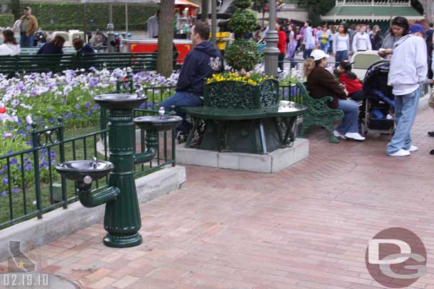 The walls are down and looks like the drinking fountain was replaced/work in the area but that is about it.