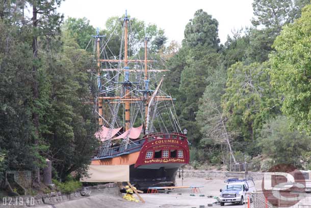 Work on the Columbia masts is still ongoing