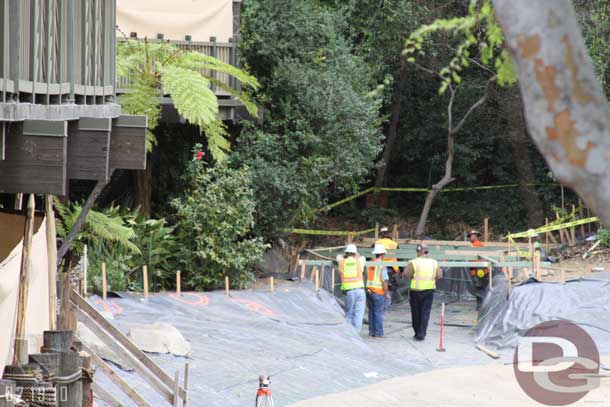 There is a lot of work going on along the banks.