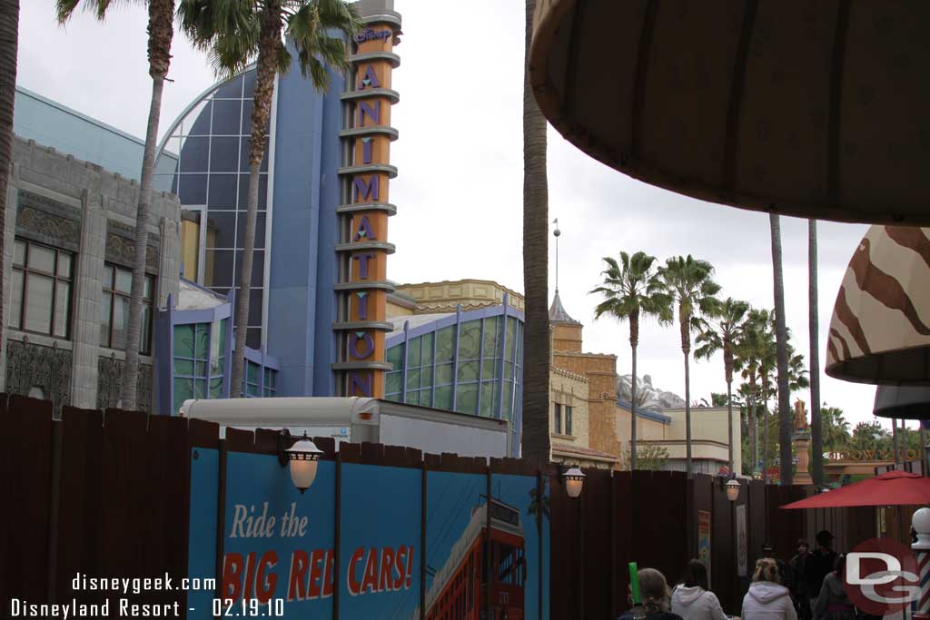 Over to the Backlot, not much visible from this angle