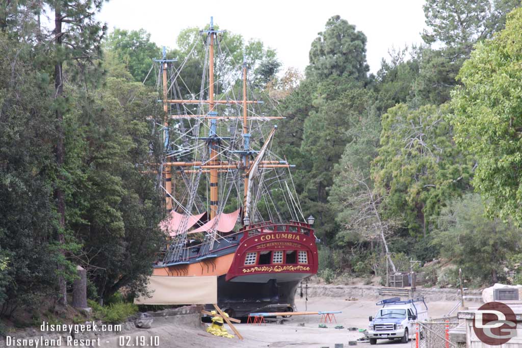 Work on the Columbia masts is still ongoing