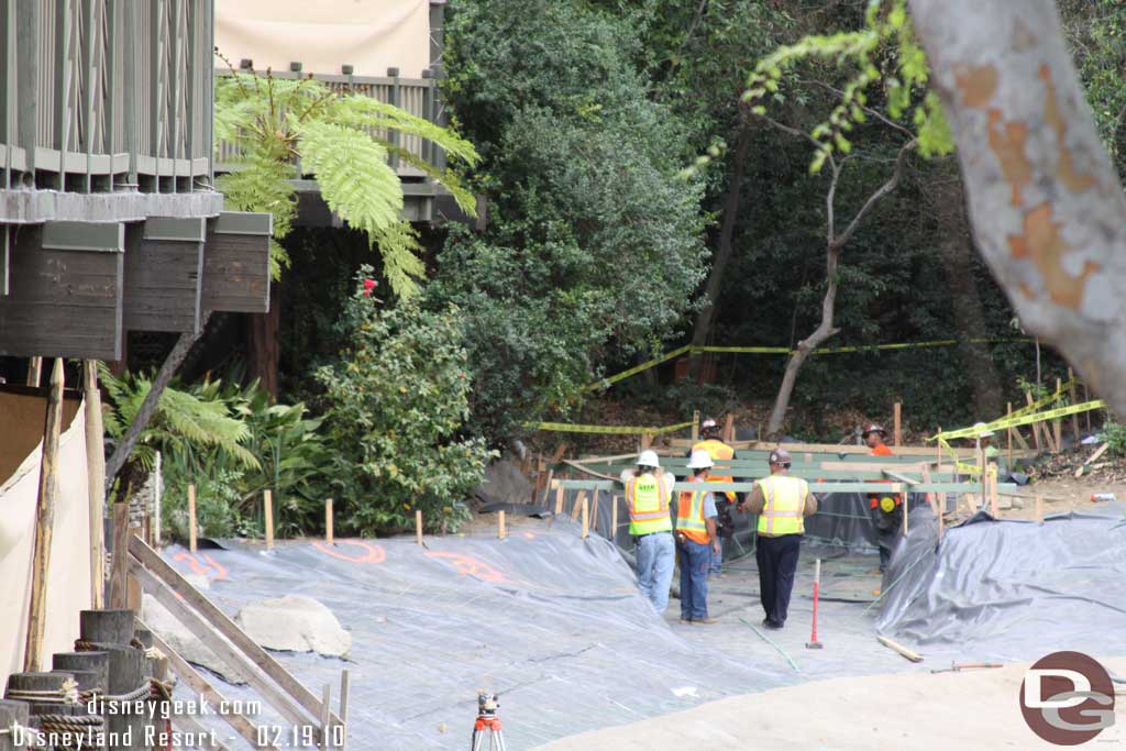 There is a lot of work going on along the banks.