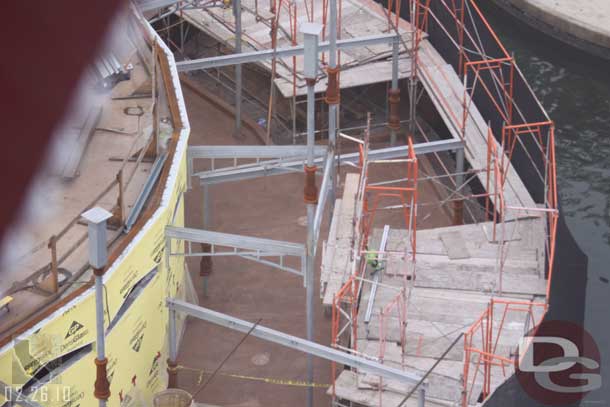 Looks like concrete has been poured at the base of the swings