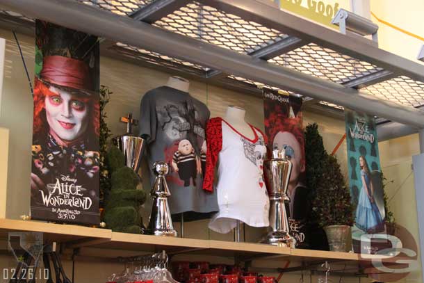 There was more Alice in Wonderland merchandise in the Greetings from California store