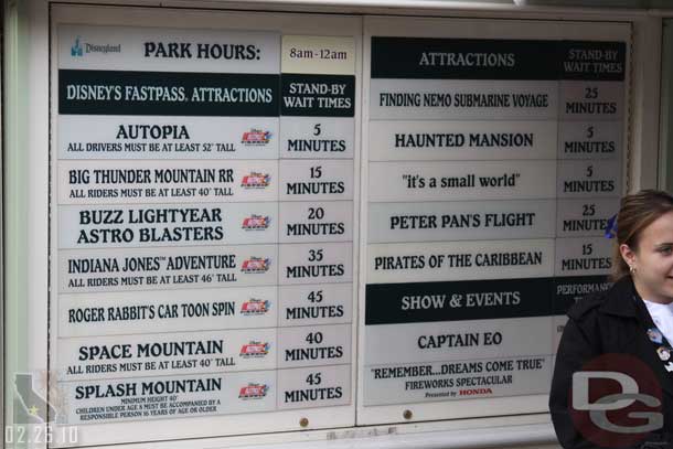 The wait times around 5pm