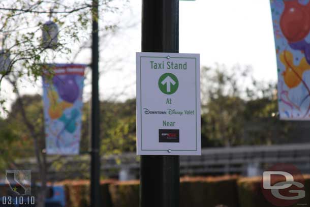 Noticed this new sign.  The taxi location has moved to the other side of the property.